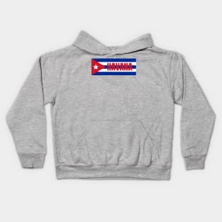 Havana City in Cuban Flag Kids Hoodie